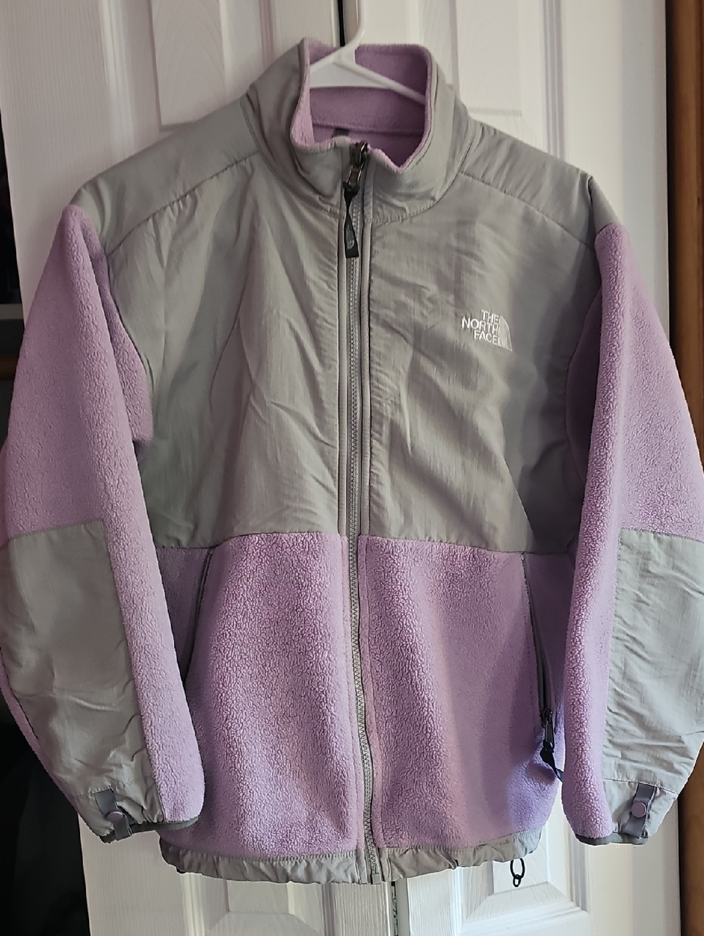 The North Face Kids Lavender and Light Gray Puff Jacket